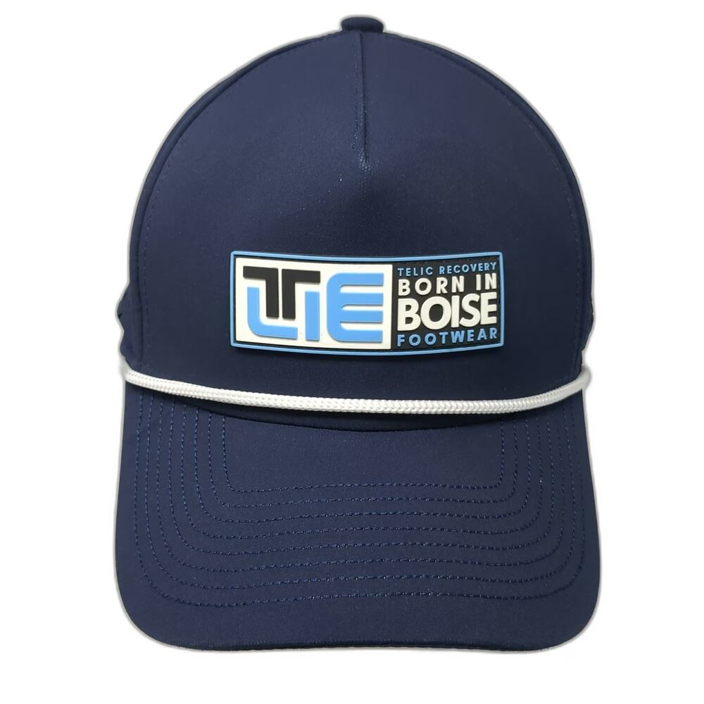 Telic 5 Panel Blue One Size Hat Rope Brim Perforated Snapback Boise Footwear